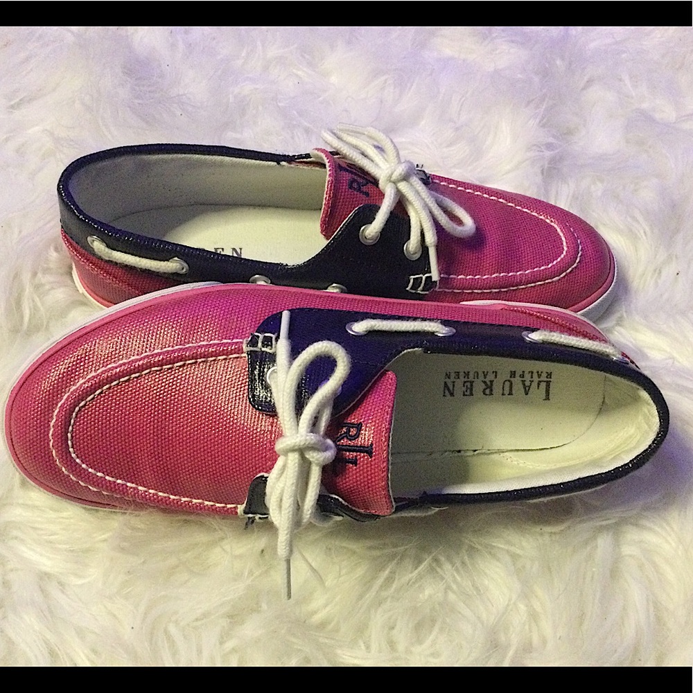 RALPH LAUREN POLO WOMEN’S COATED CANVAS BOAT DECK SHOES SIZE 7.5 Water Resistant